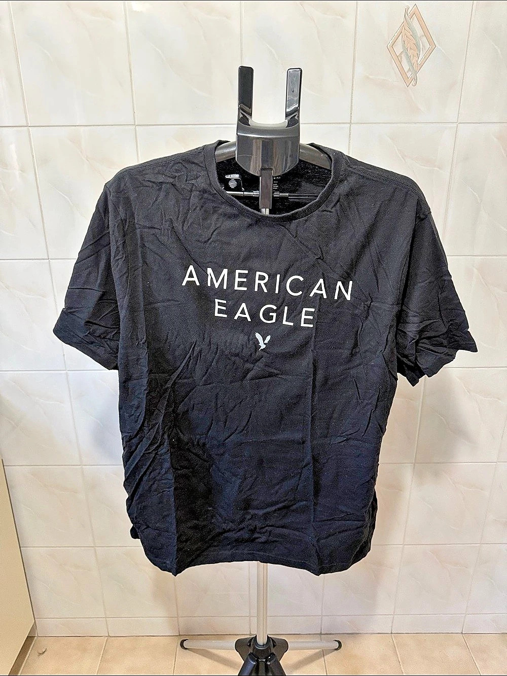 American Eagle Super Soft Standard Fit Graphic Logo T-Shirt Black XXL